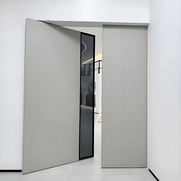 Porta pivotante com moldura de alumínio