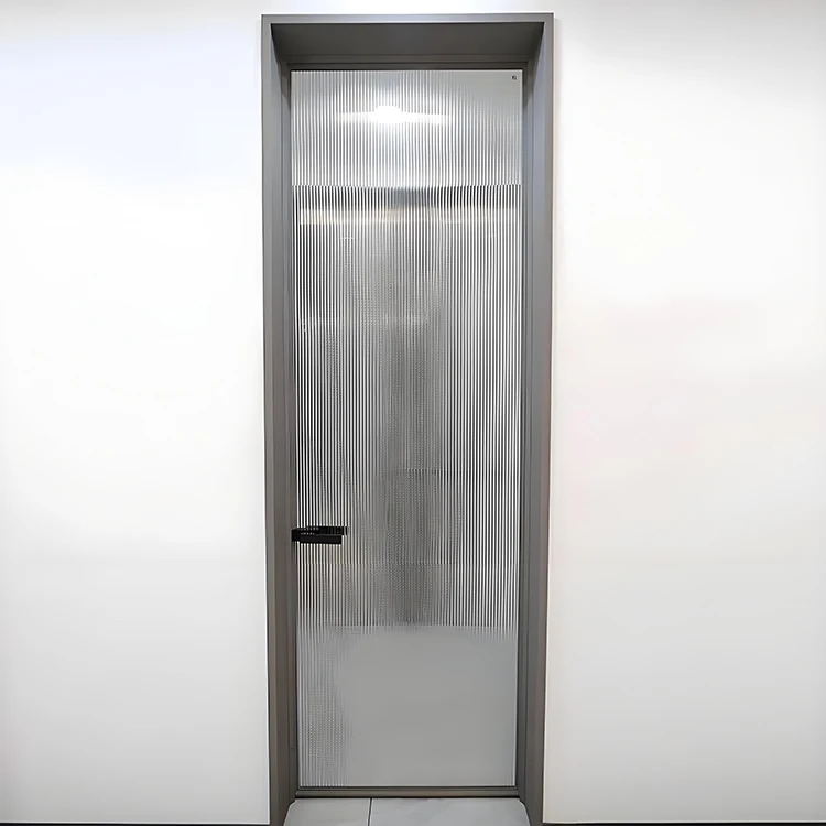 Porta de vidro de alumínio com moldura fina